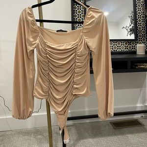 Pink/Beige Long Sleeve Bodysuit